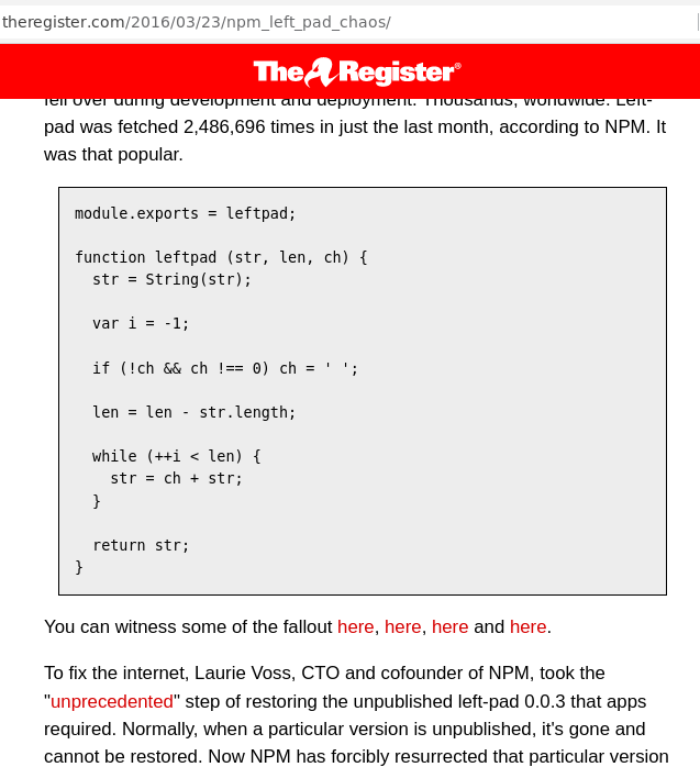 article about left-pad